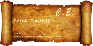 Czink Euniké névjegykártya